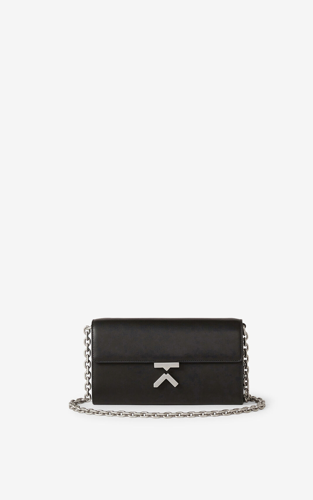 Portefeuille Kenzo K Cuir chain Femme Noir | AITH-83645